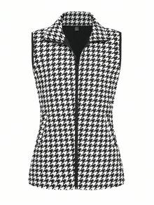 Ellevyn Áo vest cổ lật họa tiết da báo dành cho nữ, có túi, đa năng cho mùa thu/đông - Nhiều màu - Xem 12