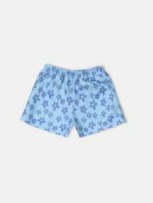 SUMWON Floral Print Summer Crop T-Shirt Co-Ord Set With Matching Shorts Cute Daisy Pattern Girls Holiday Festival Beach Vacation Two Piece Outfit - Blue - View 4