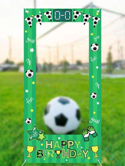 1 件绿色足球印刷卡片纸相框套装欧式风格照片展示适用于比赛日派对宾客桌装饰生日婚礼活动背景优质派对赠品