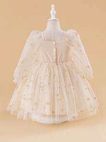 Glamorique Kids 年轻女孩花童伴娘服，婚礼，花童，派对表演，适合正式场合，舞台，钢琴表演 - 香檳色 - 查看 2
