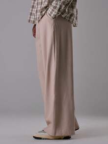 Musero Pinstripe Oversized Tailored Trouser Spring Summer Smart Casual - Apricot - View 3