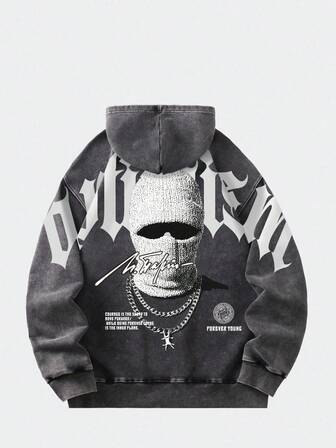 Street Life قبعة بلاكلافا للأولاد مطبوعة برسومات، هوديي مغسول