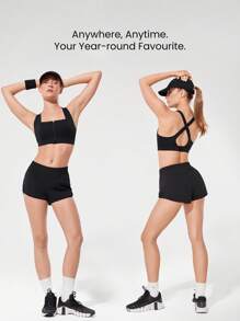 GLOWMODE 速干无缝透气吸汗速干反光可调节跑步帽健身房训练锻炼日常 - 黑色 - 查看 7