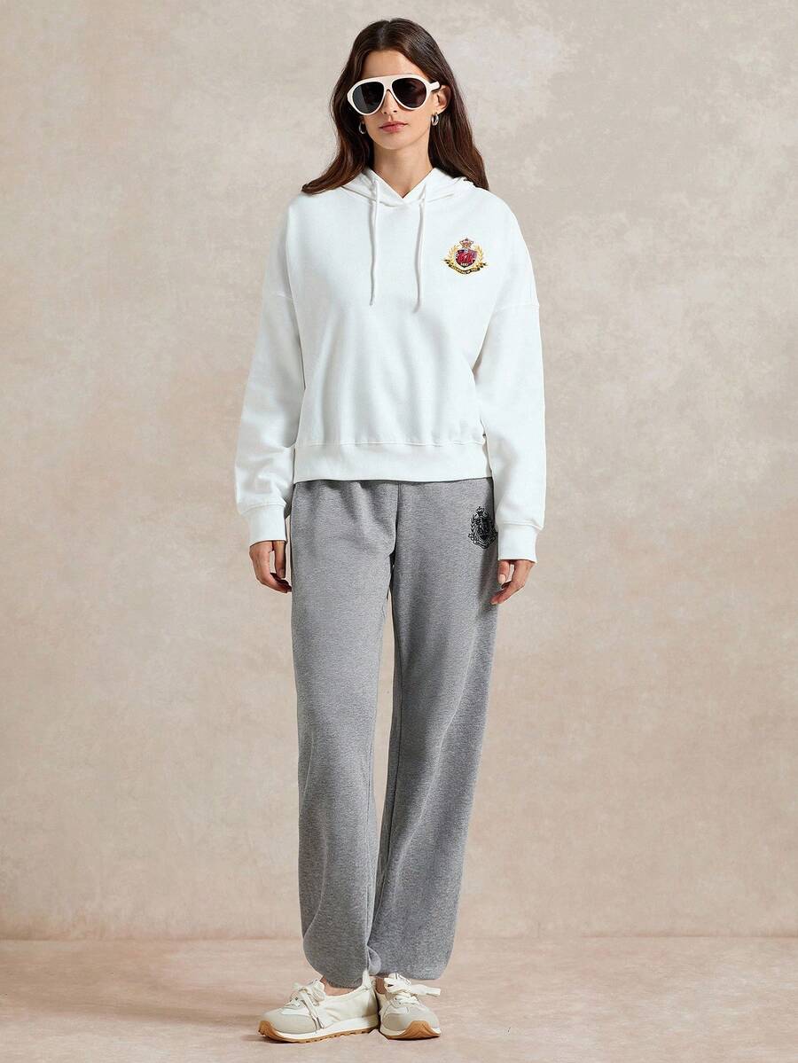 Briarwyn Women's Casual Solid Color Knit Sweatpants, Minimalist Printed Daily Wear,Women's Autumn Winter Pants