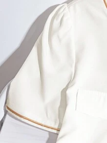 GlowEve Women's Elegant Work/Commute Button-Up Short Sleeve Shirt, Summer