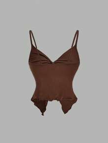 SHEIN MOD 4件装女士扭结前交叉吊带背心，吊带衫，可爱上衣，黑白背心，热带风情，辣妹风，露背，性感，外出上衣，秋季上衣，休闲女式上衣，扭结蝴蝶结上衣，万圣节，内置胸罩上衣 - 彩色 - 查看 8