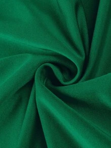 SOLERSUN 夏季女士婚礼派对优雅杏色针织亮面面料不对称露肩无袖拼接收腰修身鱼尾裙摆长裙 - 墨綠色 - 查看 5