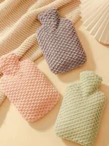 Plush Hot Water Bag, PVC Water Injection Bag, Warm Hands, Explosion-Proof, Leak-Proof, Cute, Embroidered, Simple, Portable, Detachable, Warm Hands And Feet, Used During Periods, Hot Water Bag Christmas Gifts, Hand Warmers, Gifts For Men, Stocking Stuffers, Hand Warmers Rechargeable - Multicolor - View 1