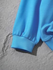 STAR TREK X SHEIN Young Boy Casual Fashionable Street Cartoon Character & Letter Graphic Dropped Shoulder Loose Pullover Sweatshirt, Autumn/Spring Fall Winter - White - View 5