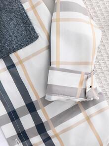 SHEIN 2pcs Young Boy Woven Plaid Casual Shirt And Pants Set Fall Winter - Blue - View 6