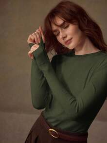 MOTF PREMIUM CAMISETA DE MANGA LARGA AJUSTADA - Verde - Ver 3