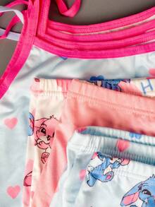 4pcs/Set Girls' Minimalist Solid Color Wireless Camisole & Comfortable Boyshort Panty Underwear Set Cute Underwear Set Fall Winter - Multicolor - View 10