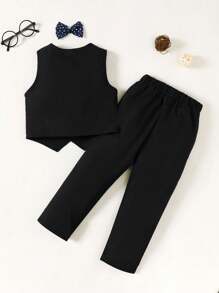 Souflis Souflis Young Boy Multi-Piece Gentleman Formal Outfit Set: Collared Vest, Bow Tie, Trousers, Suitable For Wedding, Wedding Guest, Pageboy, Ring Boy, Autumn/Winter