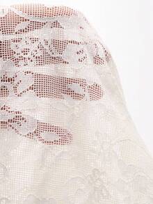 DAZY Young Girl Lace Hooded Korean Style Heavyweight Long Sleeve Sweatshirt Fall, Winter - White - View 9