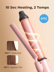 Teckwe 25 毫米粉色卷发器，2 级温度快速加热适合家庭和旅行 - 英国插头 - 粉色 - 查看 5