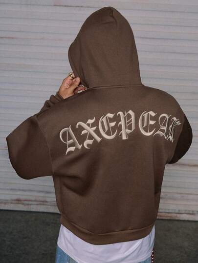 AXEPEAK Sudadera con capucha de manga larga, de corte holgado y tejido, para hombre, para otoño e invierno