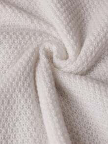SHEIN LilyWest Women's New Autumn/Winter Round Neck Fashion Handmade Rhinestone Knit Loose Casual Western Style Versatile Long Sleeve Pullover Sweater Fall Cloth For Women - White - View 7