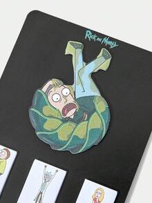 Rick and Morty X SHEIN 卡通人物图案黑色超现实记事本