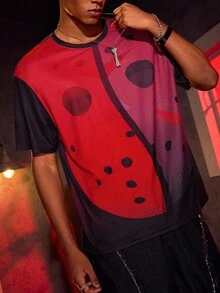 WB Horror X SHEIN Horror Graphic Colorblock Round Neck Short Sleeve T-Shirt - Multicolor - View 3