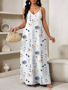 SHEIN Lady Vestido sin mangas con estampado - Multicolor - Ver 4