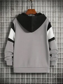 SHEIN 男童灰色花卉学院风图案卫衣，休闲舒适时尚，百搭实用，面料柔软，适合日常穿着、上学、旅行、户外活动，四季皆宜，尤其适合秋冬季节。另有黑白童装卫衣，圣诞节冬季套头衫款式。 - 灰色 - 查看 3