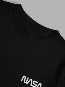 RueChic Men Cottonline Letter Printed Regular T-Shirt Set - Black - View 4