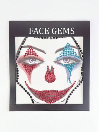 Grunge Punk 1 Stück Dunkler Joker Make-up Kostüm DIY Diamant Glitzer & Gesichts Juwel Aufkleber