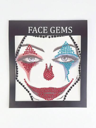 Grunge Punk 1 Stück Dunkler Joker Make-up Kostüm DIY Diamant Glitzer & Gesichts Juwel Aufkleber