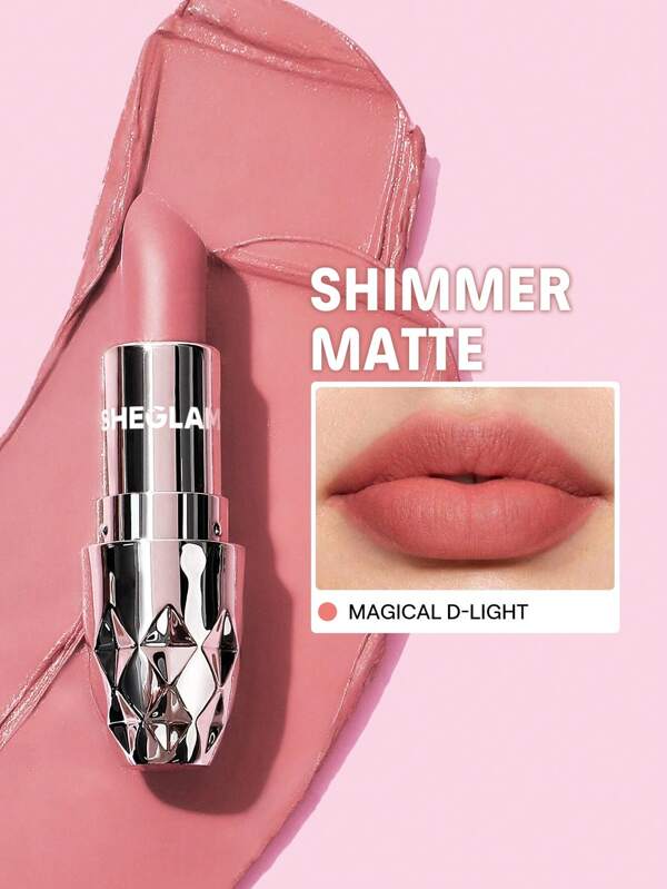 SHEGLAM Starlight Velvet Lipstick-Magical D-Light 10 Colors Shimmer Matte Long Lasting Lipstick Nourishing Silky Smooth Lipstick Lip Combo Brand Beauty Makeup Face Paint Cosmetic For Women Girls Perfect For Winter Ideal For Y2K Fancy Fashion Suitable For Birthday Gift Party Ready Best Color