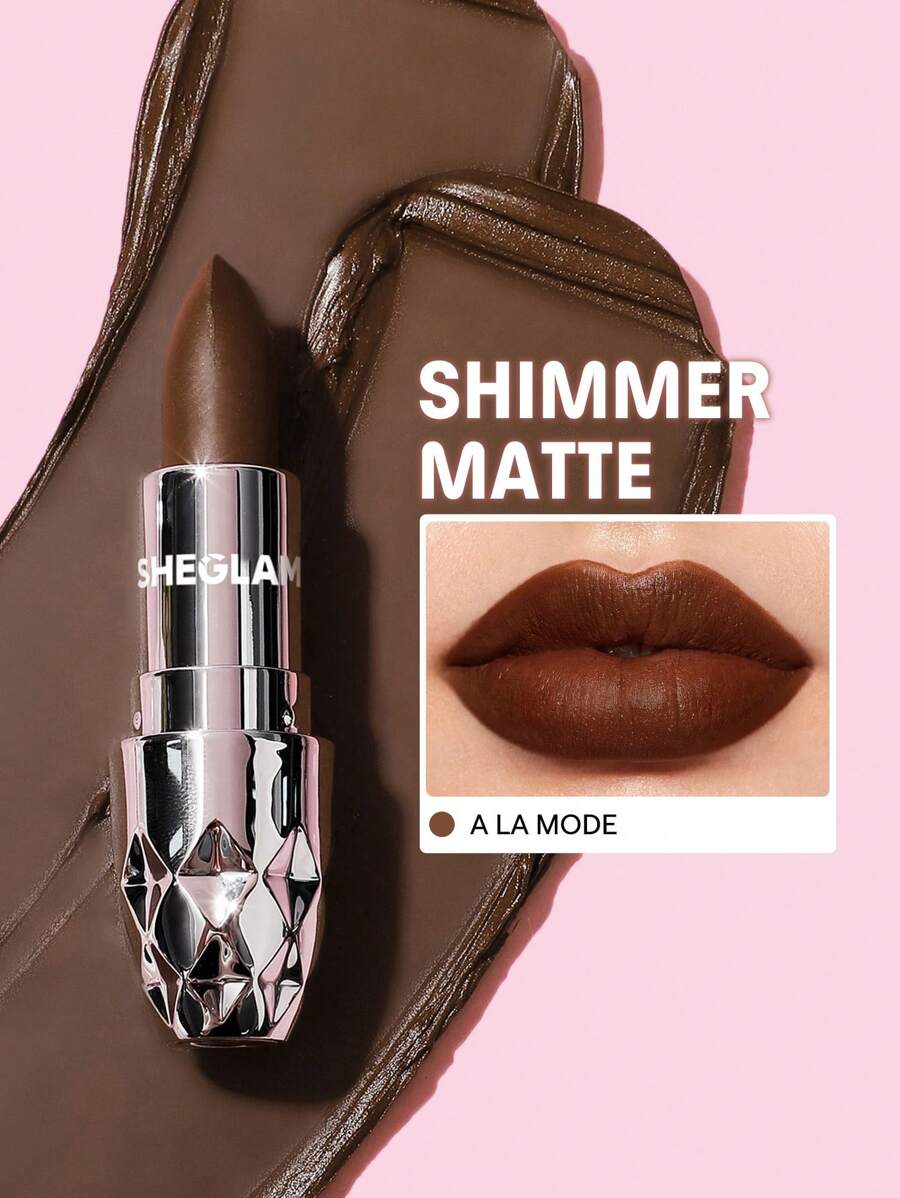 SHEGLAM Starlight Velvet Lipstick-A La Mode 10 Colors Shimmer Matte Long Lasting Lipstick Nourishing Silky Smooth Lipstick Lip Combo Brand Beauty Makeup Face Paint Cosmetic For Women Girls Perfect For Spring Summer Ideal For Y2K Fancy Fashion Suitable For Birthday Mother'S Day Gift Rave Party Ready Best Color - A La Mode - View 1