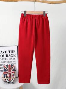 SHEIN Pantalones de chándal con estampado gráfico de estilo casual y urbano para niños/preadolescentes, adecuados para ir y venir, la escuela, el uso diario casual, los viajes, los deportes, primavera/verano/otoño/invierno