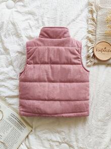 Áo khoác vest dày dặn thời trang đa năng cho bé gái, thích hợp mặc hàng ngày vào mùa đông - Bụi hồng - Xem 2