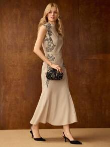 MOTF PREMIUM 女士时尚花卉印花编织手拿包