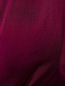 Lumivelle 系带蝴蝶结袖前开口 V 领衬衫裙