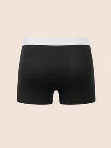 Manfinity Underwear&Sleepwear Basics 4pcs/Pack Men's Letter Elastic Waistband Breathable Boxer Briefs - Multicolor - View 2