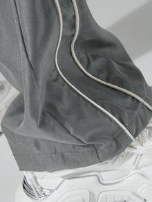 Manfinity Hypemode Men's Street Collegiate Style Pants, Fall - Grey - View 8