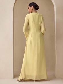 Graceveil Váy voan màu pastel thanh lịch, phù hợp cho giáo viên, trở lại trường vào mùa thu - Vàng nhạt - Xem 3