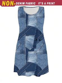 SHEIN 女童返校季两件套拼布上衣和印花裤套装 - 白色 - 查看 8