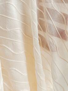 Soleia WYWH Women's Holiday Outfit, Cream White Textured Knit Fabric Lace Patchwork Halter Top & Tiered Lace Ruffle Mini Skirt Set, Suitable For Holiday, Date, Afternoon Tea, Beach Suit, Cruise, City Vacation, All Seasons, Music Festival, Boho Vacation, Can Be Worn Inside Or Outside Cream Two Piece Set Two Piece Skirt Set Summer Two Piece Set Summer Skirt Set - Beige - View 8