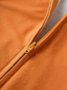 SCOOBY-DOO X SHEIN 小男孩棕色可爱狗狗印花 3D 耳朵连帽衫，适合秋冬季、万圣节、派对和聚会 - 棕色 - 查看 3