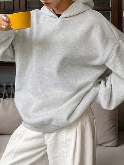 Dazy Kids Tween Girls' Solid Color Knitted Fleece Hooded Sweatshirt, Fall,Winter