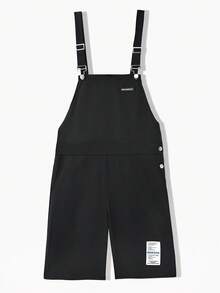 Claim Dot Men's Letter Graphic Pocket Loose Fit Bib Overalls Shorts
