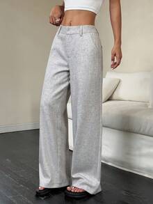 Flirla 女式简约时尚通勤高端百搭长裤