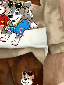 SHEIN Set 2 buc. pentru băieți, hanorac cu mânecă lungă, lejer, casual, confortabil, potrivit pentru toamnă/iarnă