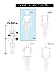 SHEIN EZwear 女式黑色字母纽扣半襟短袖休闲短款 T 恤 - 黑色 - 查看 5