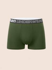 Manfinity Underwear&Sleepwear Basics 4pcs/Pack Men's Letter Elastic Waistband Breathable Boxer Briefs - Multicolor - View 8