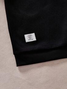 2件套男童休闲渐变印花宽松卫衣和运动裤套装 - 黑色 - 查看 4