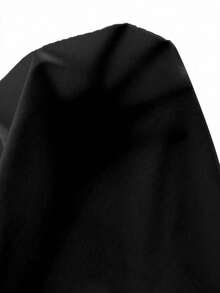 Franclia Áo sơ mi tay ngắn màu trơn cỡ lớn thường ngày - màu đen - Xem 5