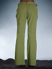 MUSERA Lace Up Detail Denim Jeans Summer Sexy Festival Holiday Ibiza Rave Boho Cut Out Vacation Escapade Y2k Fall Autumn Winter Nashville Chic Spring - Army Green - View 4