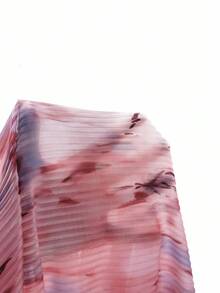 Elenzga Plus Size Women's Tie-Dye Drop Shoulder Long Sleeve Single-Breasted Loose Fashion Shirt